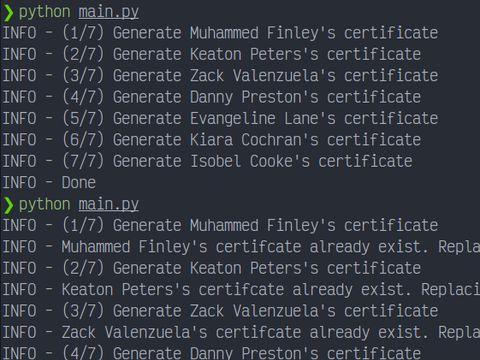 Bulk Certificate Generator